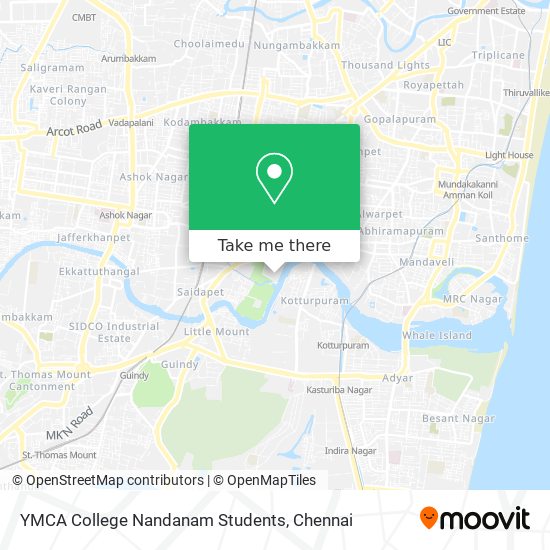 YMCA College Nandanam Students map