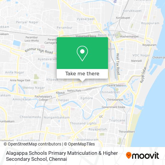 Alagappa Schools Primary Matriculation & Higher Secondary School map