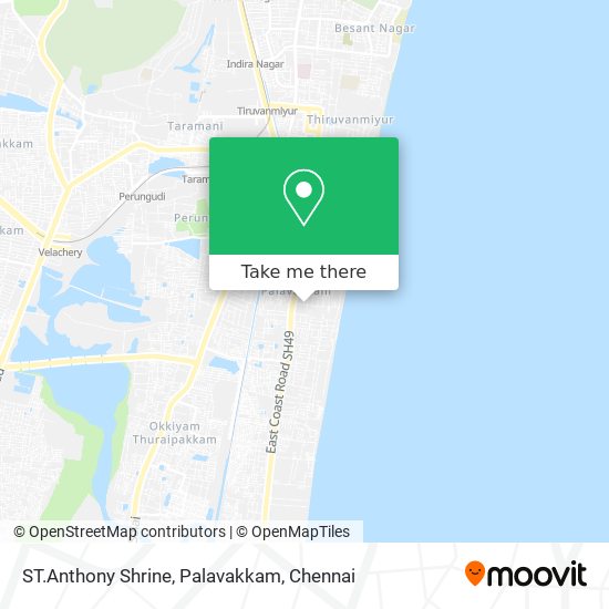 ST.Anthony Shrine, Palavakkam map