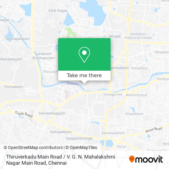 Thiruverkadu Main Road / V. G. N. Mahalakshmi Nagar Main Road map