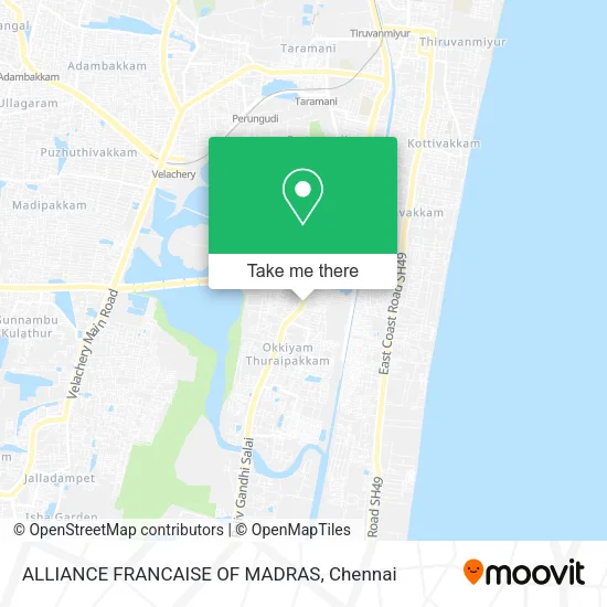ALLIANCE FRANCAISE OF MADRAS map