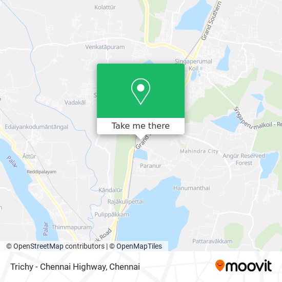 Trichy - Chennai Highway map