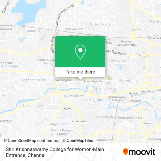 Shri Krishnaswamy College for Women-Main Entrance map