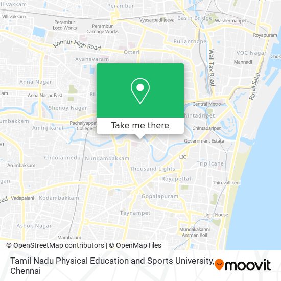 Tamil Nadu Physical Education and Sports University map