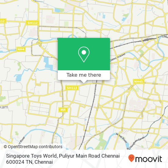 Singapore Toys World, Puliyur Main Road Chennai 600024 TN map