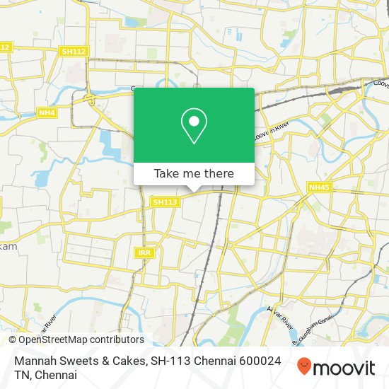 Mannah Sweets & Cakes, SH-113 Chennai 600024 TN map