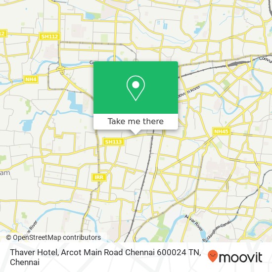 Thaver Hotel, Arcot Main Road Chennai 600024 TN map