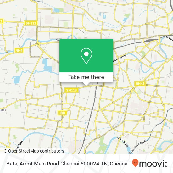 Bata, Arcot Main Road Chennai 600024 TN map