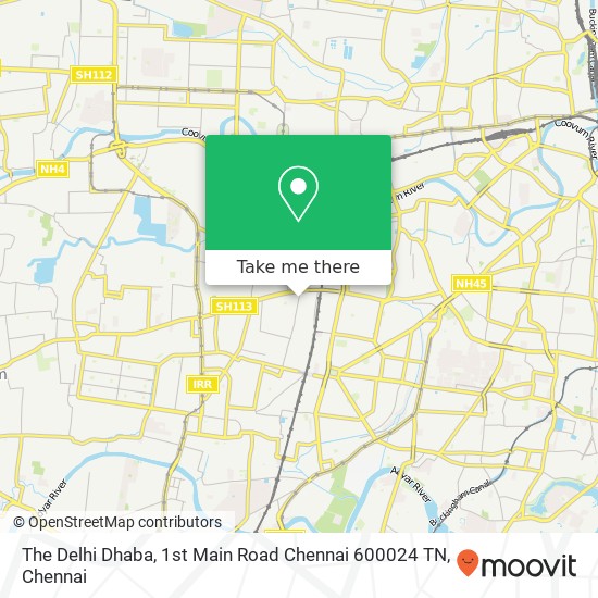 The Delhi Dhaba, 1st Main Road Chennai 600024 TN map