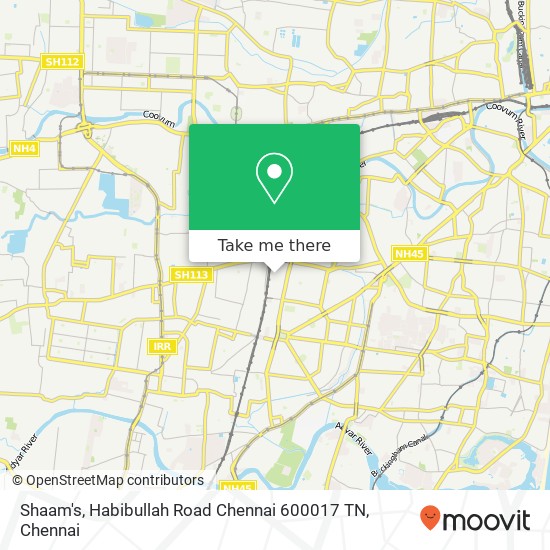 Shaam's, Habibullah Road Chennai 600017 TN map