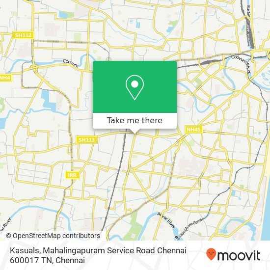 Kasuals, Mahalingapuram Service Road Chennai 600017 TN map