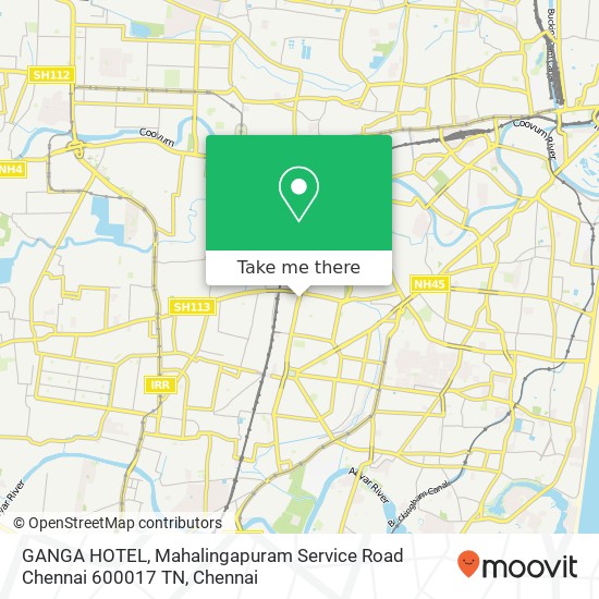 GANGA HOTEL, Mahalingapuram Service Road Chennai 600017 TN map