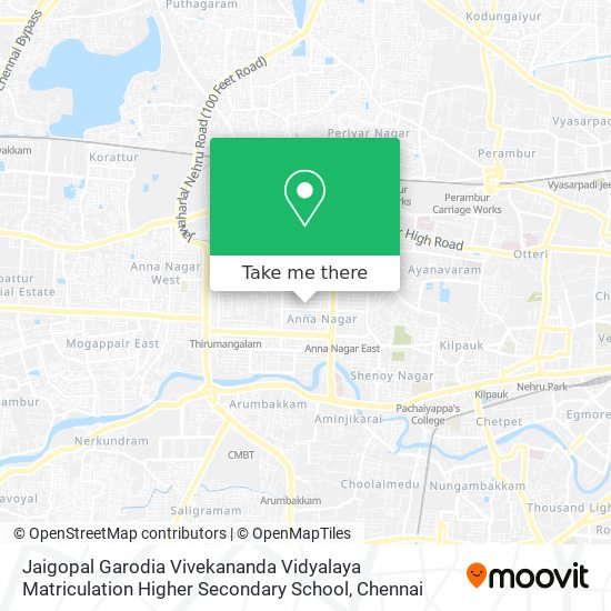 Jaigopal Garodia Vivekananda Vidyalaya Matriculation Higher Secondary School map