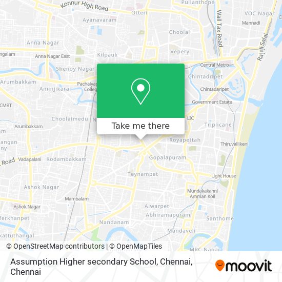 Assumption Higher secondary School, Chennai map