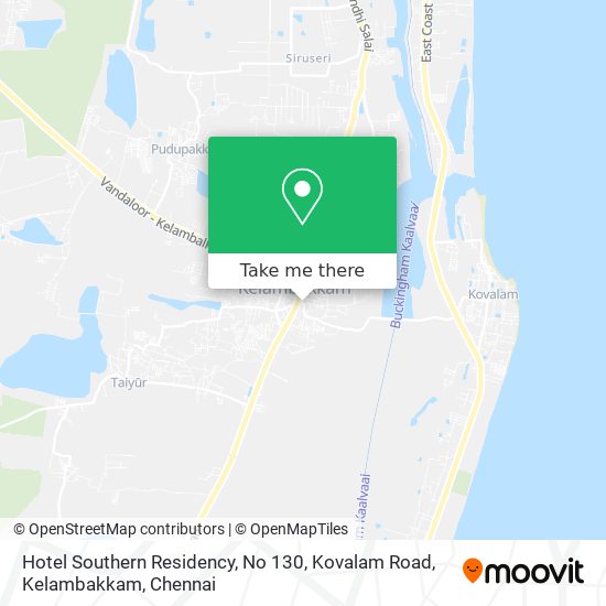 Hotel Southern Residency, No 130, Kovalam Road, Kelambakkam map