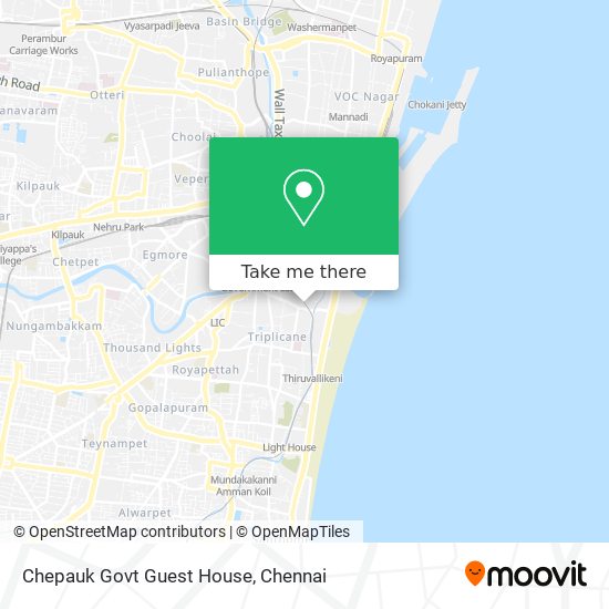 Chepauk Govt Guest House map