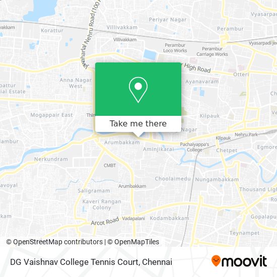 DG Vaishnav College Tennis Court map
