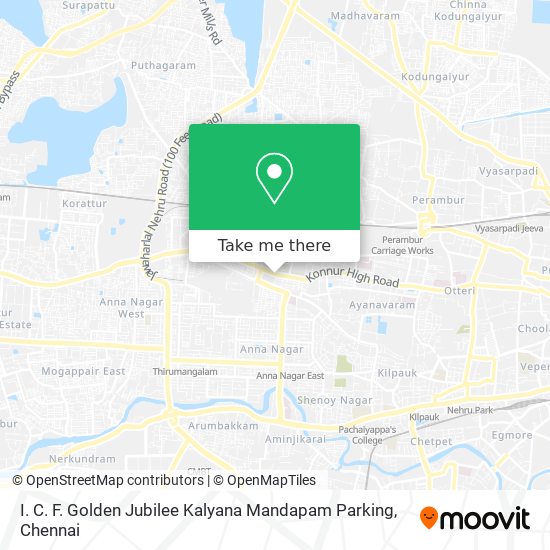 I. C. F. Golden Jubilee Kalyana Mandapam Parking map