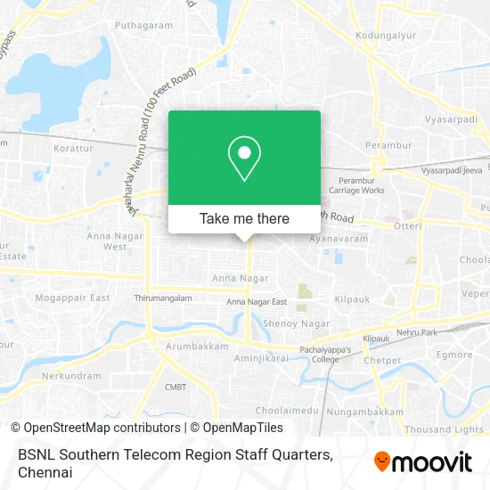 BSNL Southern Telecom Region Staff Quarters map