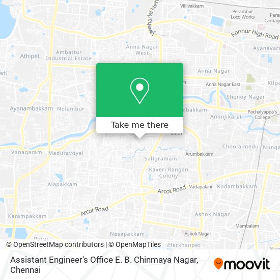 Assistant Engineer's Office E. B. Chinmaya Nagar map