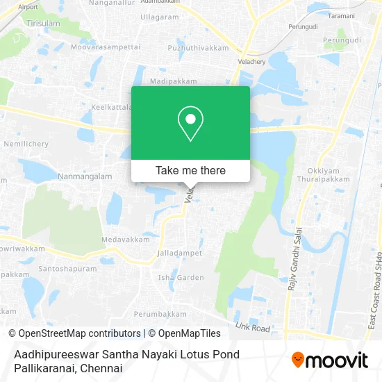 Aadhipureeswar Santha Nayaki Lotus Pond Pallikaranai map