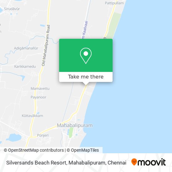 Silversands Beach Resort, Mahabalipuram map