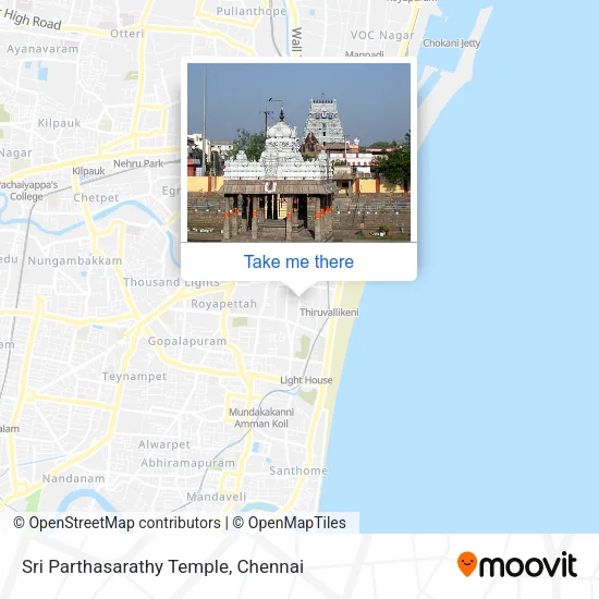 Sri Parthasarathy Temple map