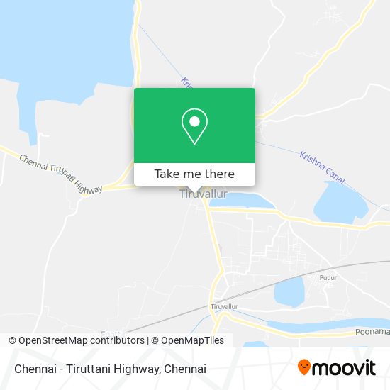 Chennai - Tiruttani Highway map