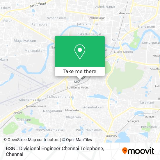 BSNL Divisional Engineer Chennai Telephone map