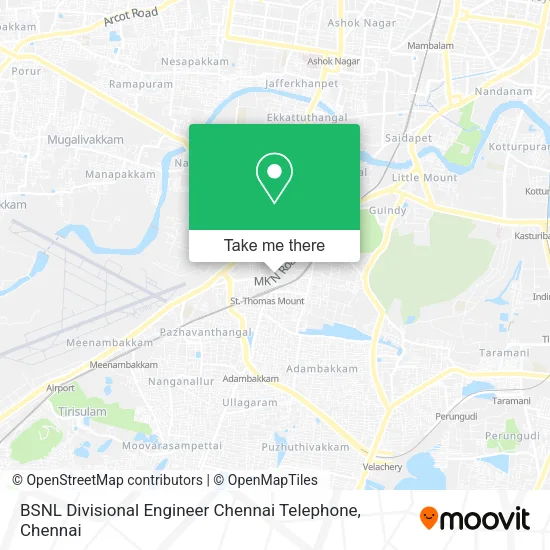 BSNL Divisional Engineer Chennai Telephone map