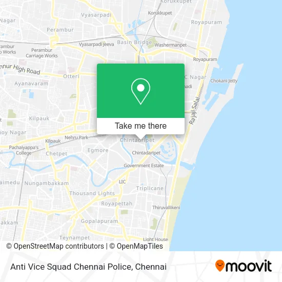 Anti Vice Squad Chennai Police map