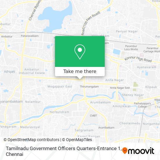 Tamilnadu Government Officers Quarters-Entrance 1 map