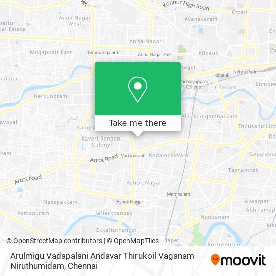 Arulmigu Vadapalani Andavar Thirukoil Vaganam Niruthumidam map