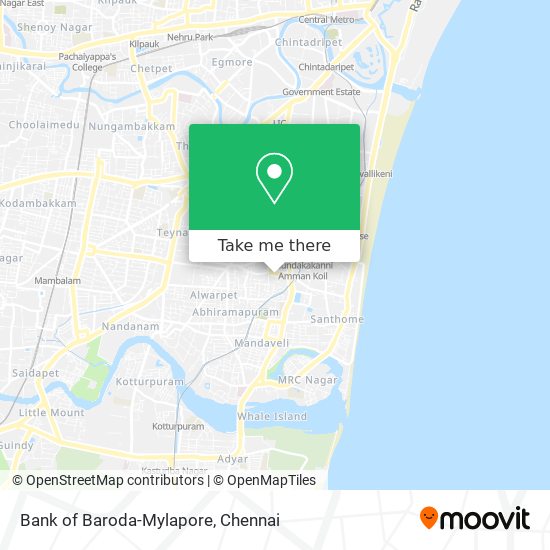 Bank of Baroda-Mylapore map