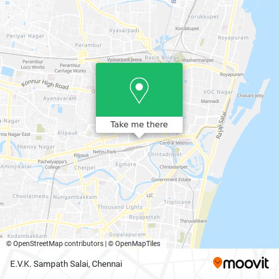 E.V.K. Sampath Salai map