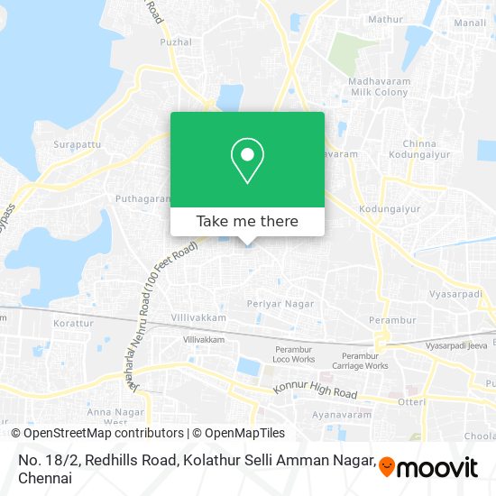 No. 18 / 2, Redhills Road, Kolathur Selli Amman Nagar map