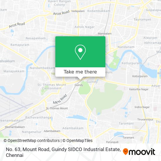 No. 63, Mount Road, Guindy SIDCO Industrial Estate map