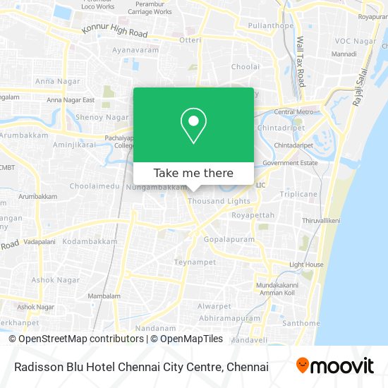 Radisson Blu Hotel Chennai City Centre map