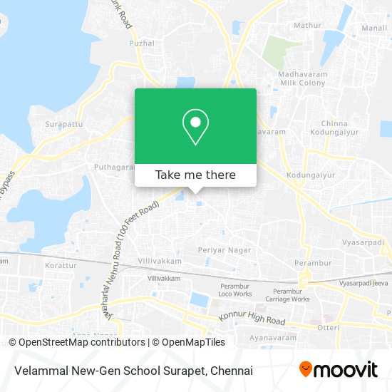Velammal New-Gen School Surapet map