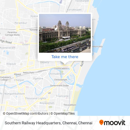 Southern Railway Headquarters, Chennai map