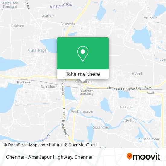 Chennai - Anantapur Highway map