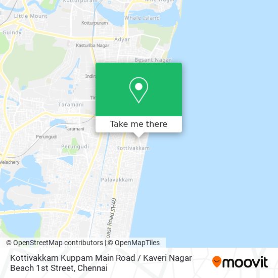 Kottivakkam Kuppam Main Road / Kaveri Nagar Beach 1st Street map