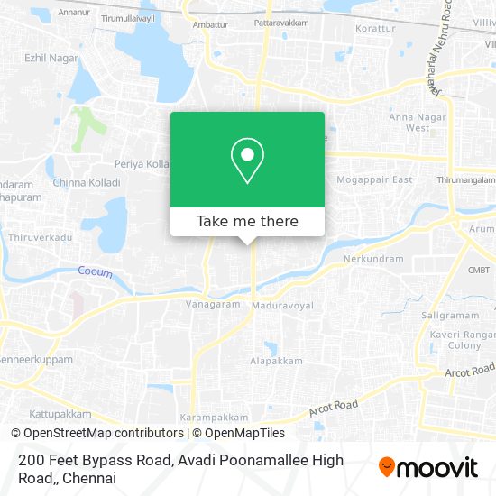 200 Feet Bypass Road, Avadi Poonamallee High Road, map