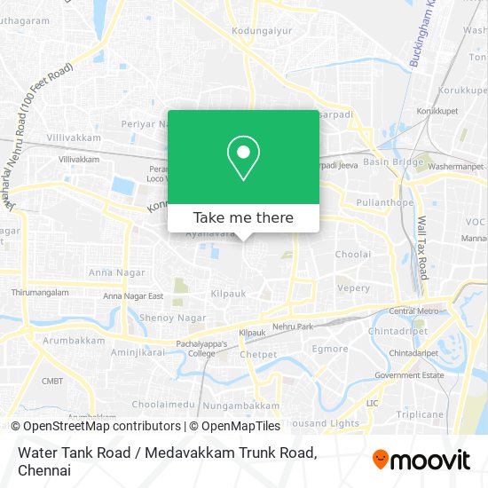 Water Tank Road / Medavakkam Trunk Road map