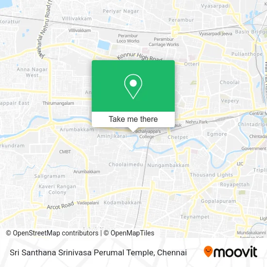 Sri Santhana Srinivasa Perumal Temple map