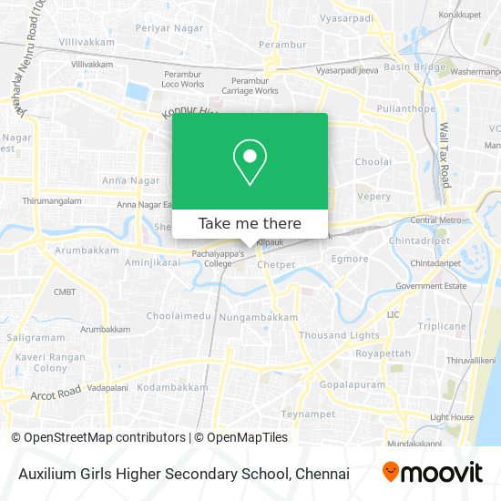 Auxilium Girls Higher Secondary School map