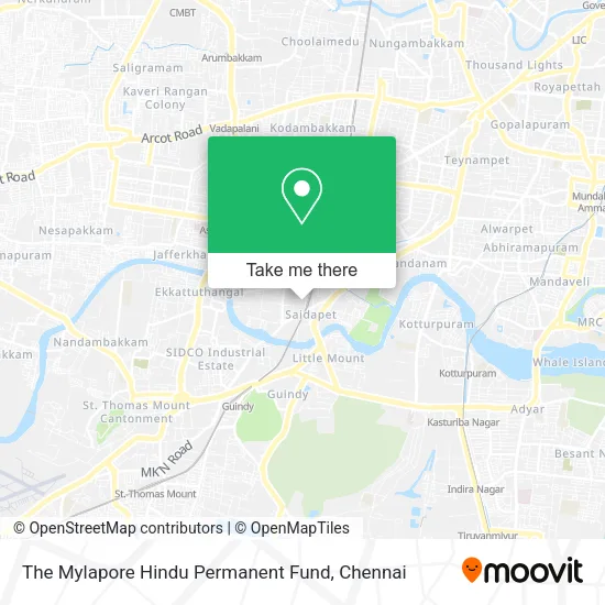 The Mylapore Hindu Permanent Fund map