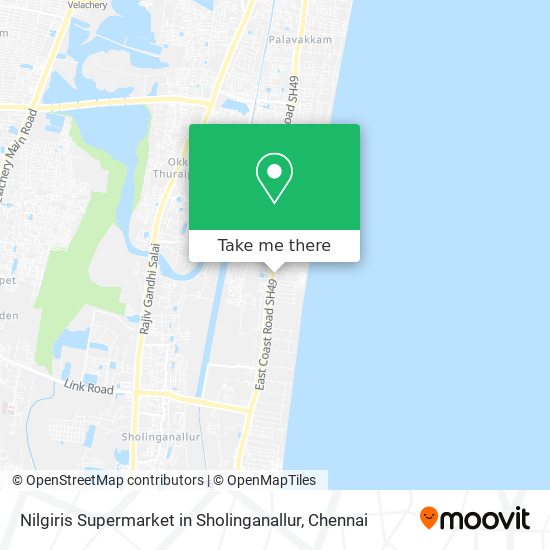 Nilgiris Supermarket in Sholinganallur map
