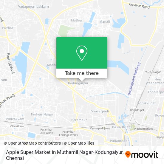 Apple Super Market in Muthamil Nagar-Kodungaiyur map