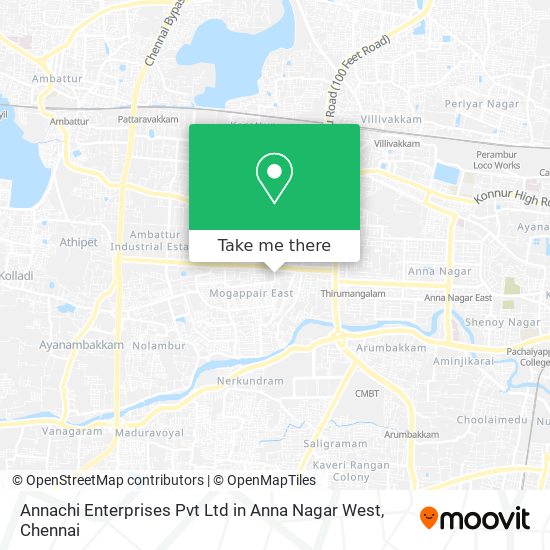 Annachi Enterprises Pvt Ltd in Anna Nagar West map
